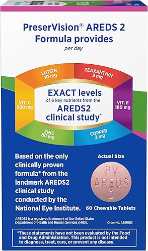 Miniatura 5 de PreserVision AREDS 2 Vitaminas para los ojos, marca #1 recomendada por el oftalmólogo, suplemento masticable de luteína y zeaxantina con vitamina C,