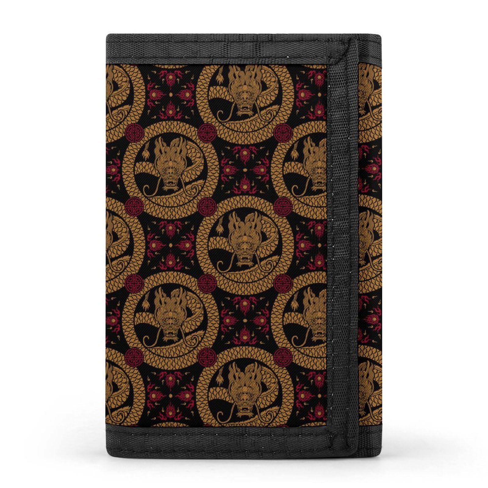 Amazon.co.jp: 三つ折り財布 龍 ドラゴン柄 和風 伝統 財布 ミニ財布