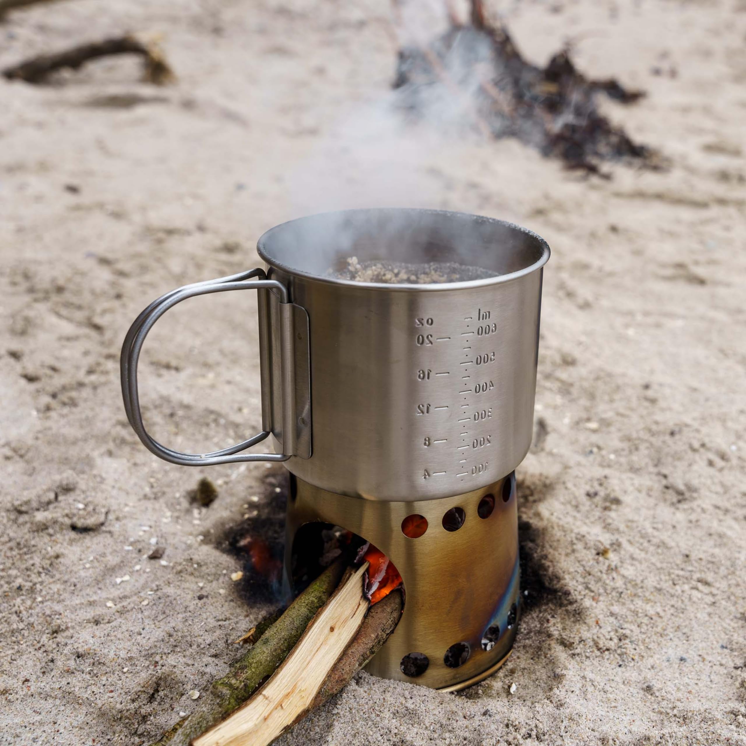 Petromax Kochbecher 2 in 1 Kochstelle und Becher mit klappbaren Griffen