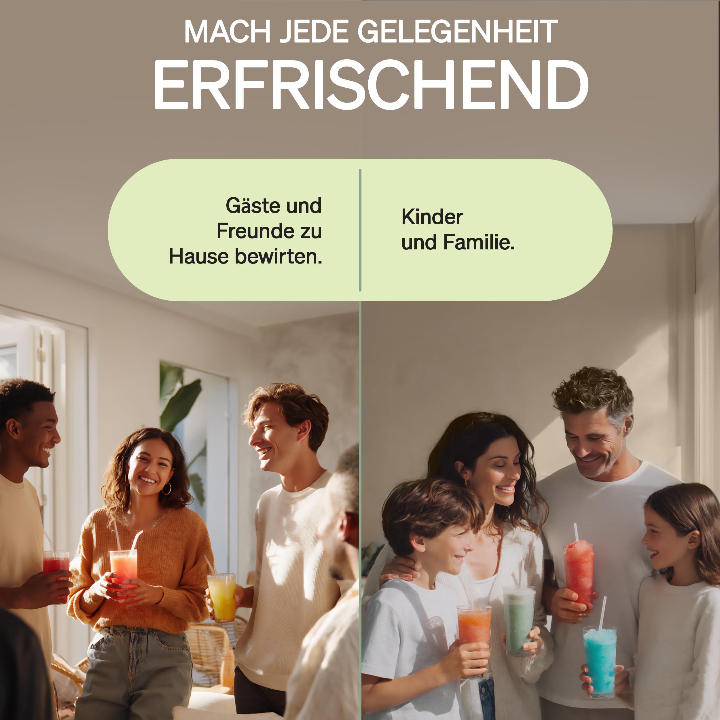 Slush Maschine 2L mit 7 Programmen, Holz-Gleitbrett, LED-Display - kein Eis nötig