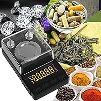 Vista 7 de MAXUS - Balanza digital de miligramos 50 g/0,001 g, balanza compacta de mg con peso de calibración de 20 g y accesorios, balanza de polvo negro