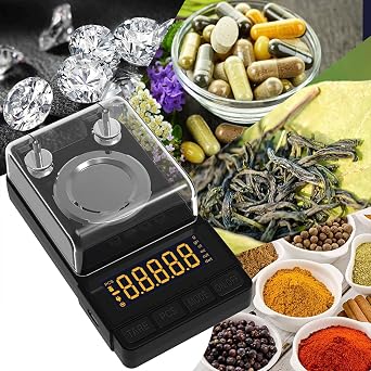 MAXUS Digital Milligram Scale 50g/0.001g, Compact Mg Scale with 20g Calibration Weight and Accessories, Black Powder Scale for Reloading