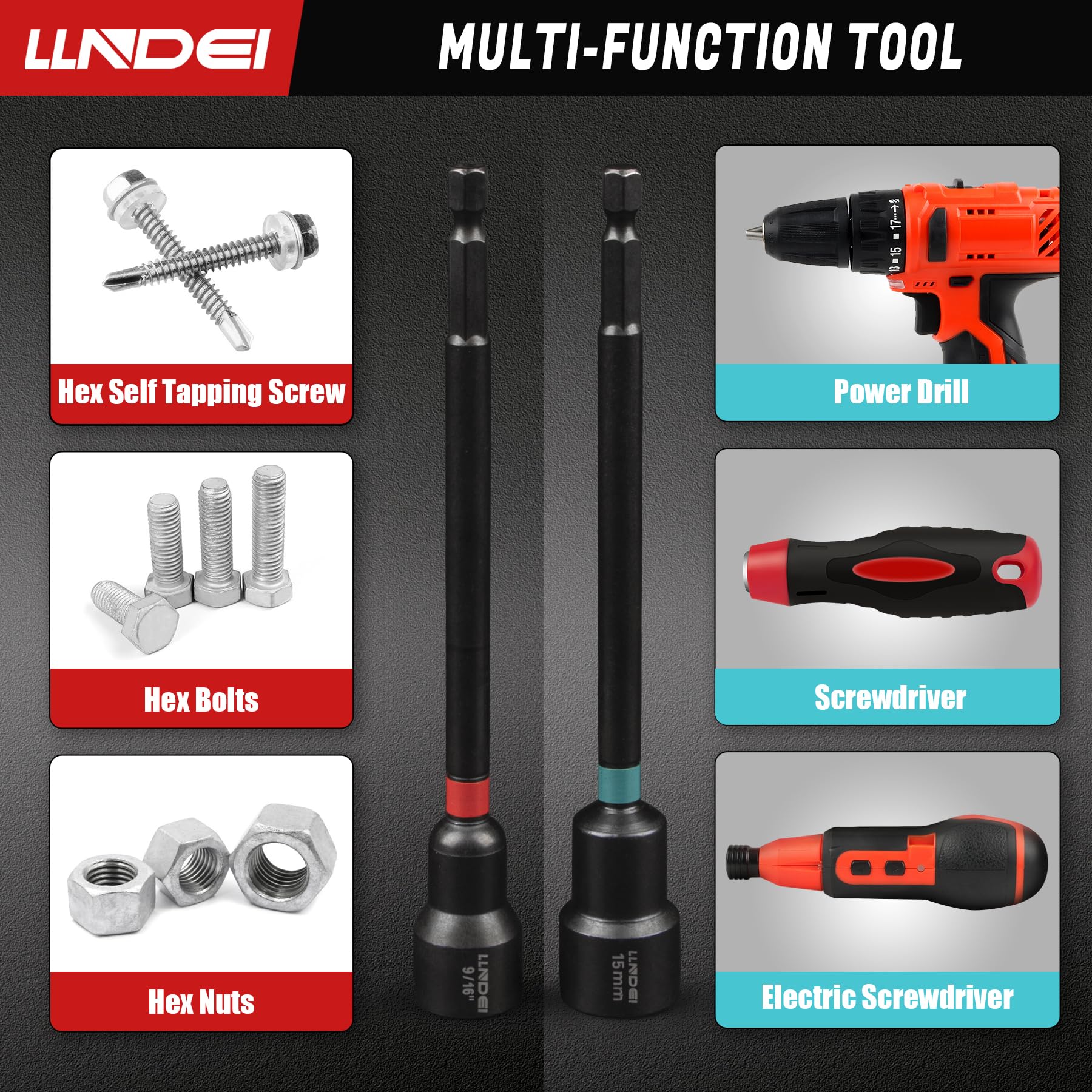 LLNDEI Magnetic Nut Driver Set - 21 Pcs -4 LLNDEI Magnetic Nut Driver Set - 21 Pcs -4
