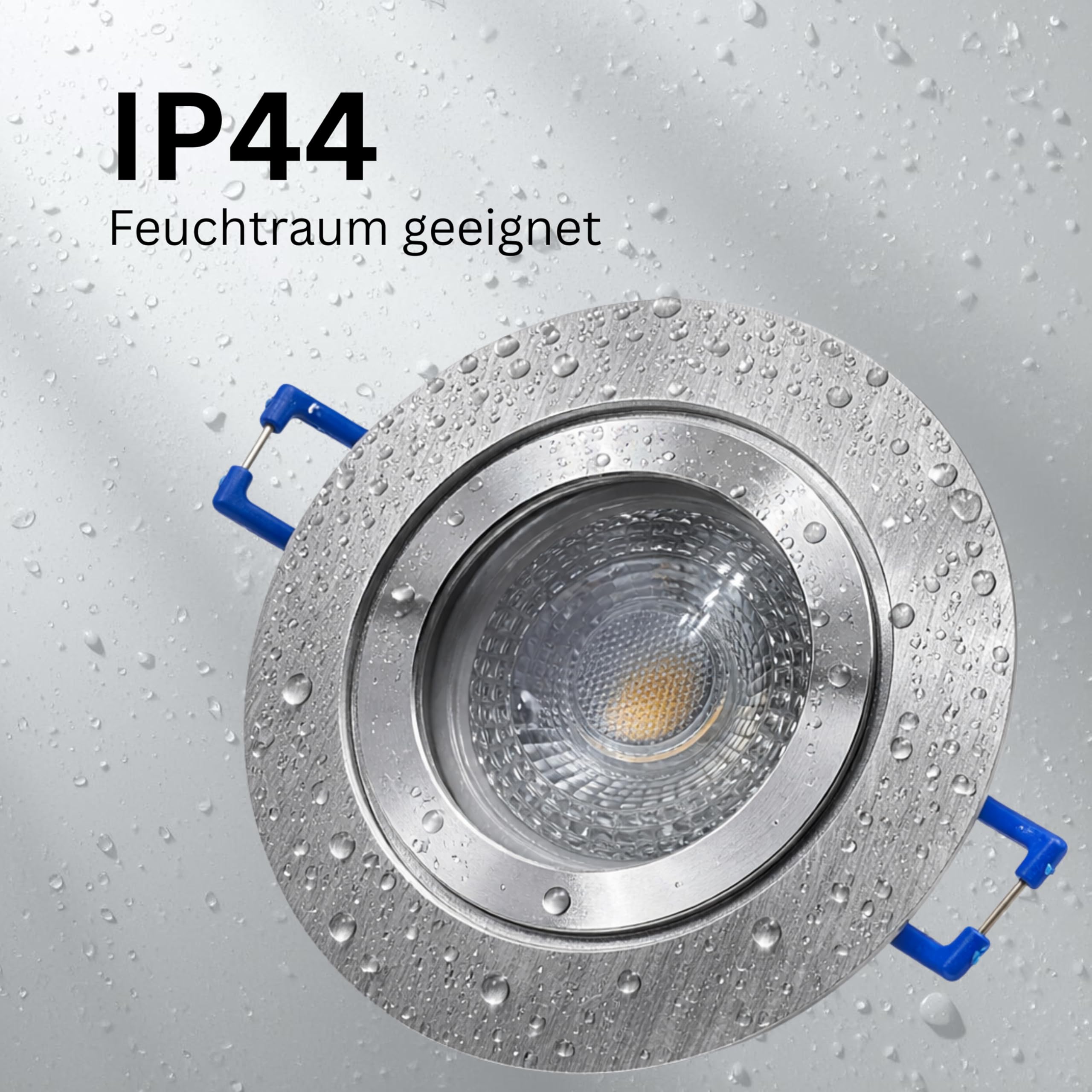 LED Einbaustrahler 230V Flach IP44 Edelstahlgebürstete Einbauspots Badezimmer- Energiesparende warmweiße Einbauleuchten - 5W (4er Set 4000k neutralweiß)