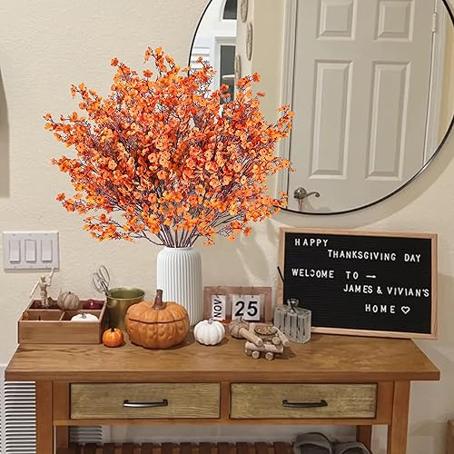 Vista 79 de Sggvecsy 15 piezas de flores artificiales de aliento de bebé, ramos de gypsophila a granel, flores de seda falsas de tacto real para el hogar, Negro