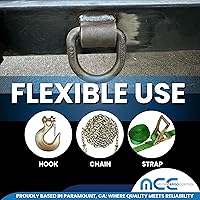 Vista 7 de Mega Cargo Control Anillo en D forjado soldado resistente, anclaje de amarre para remolque de 3/4 pulgadas para camión, RV, carga - MBS: 26400