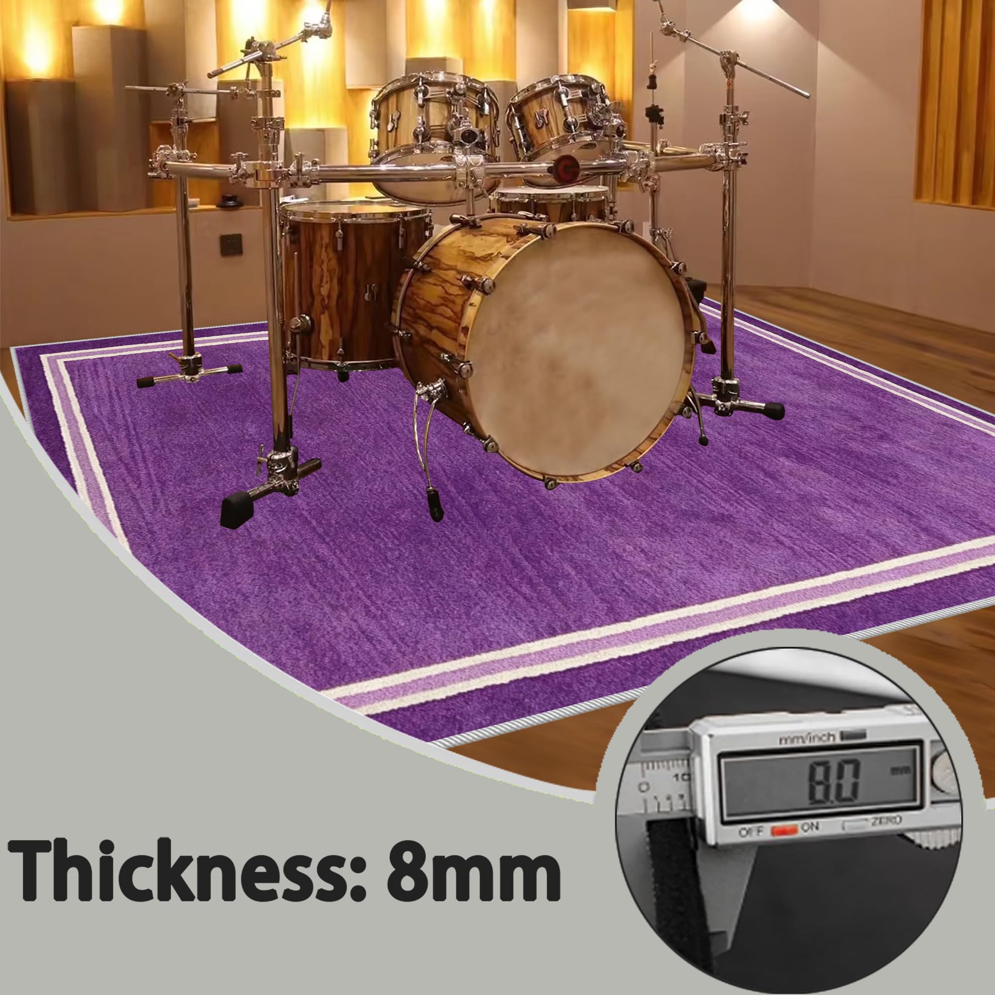 Tappeti Tamburi Tappeto Batteria Elettronica Tappeto Drum Carpet per Batterie Acustica Elettroniche Rullante Drum Tappeto Tappetino per Batteria Tappetino per Pianoforte Insonorizzato 230 x 180 cm