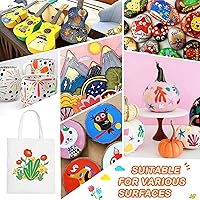 Vista 6 de TANMIT Rotuladores de pintura acrílica, 24 colores de doble punta para pintura de rocas, madera, lienzo, piedra, vidrio, superficies de cerámica