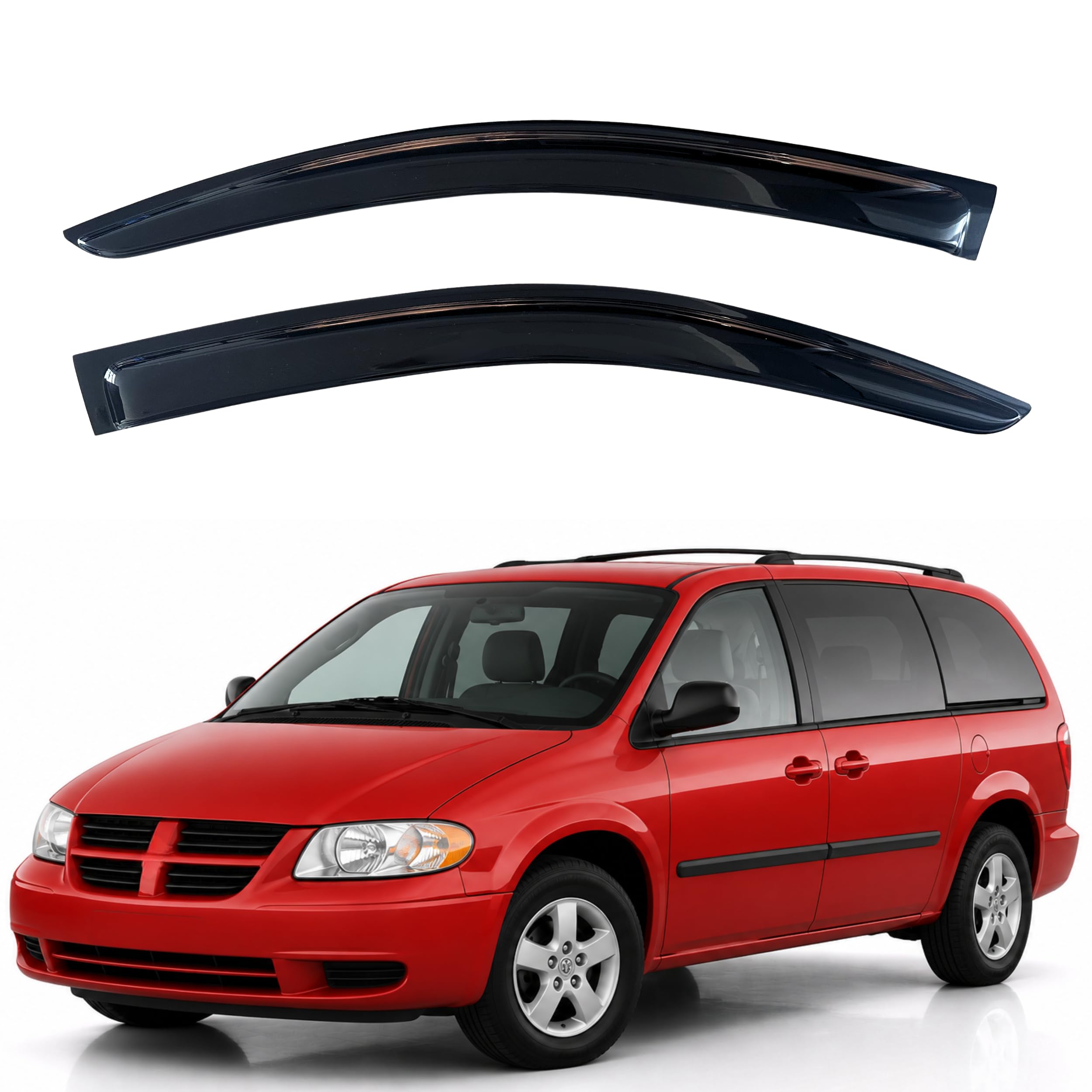 KPY Rain Guards Fit for 1996-2007 Dodge Caravan &amp; Chrysler Town Country, Out-Channel Window Visors Vent Wind Deflectors 2PC, Truck Accessories for 2002-2003 Volkswagen (VW) Routan