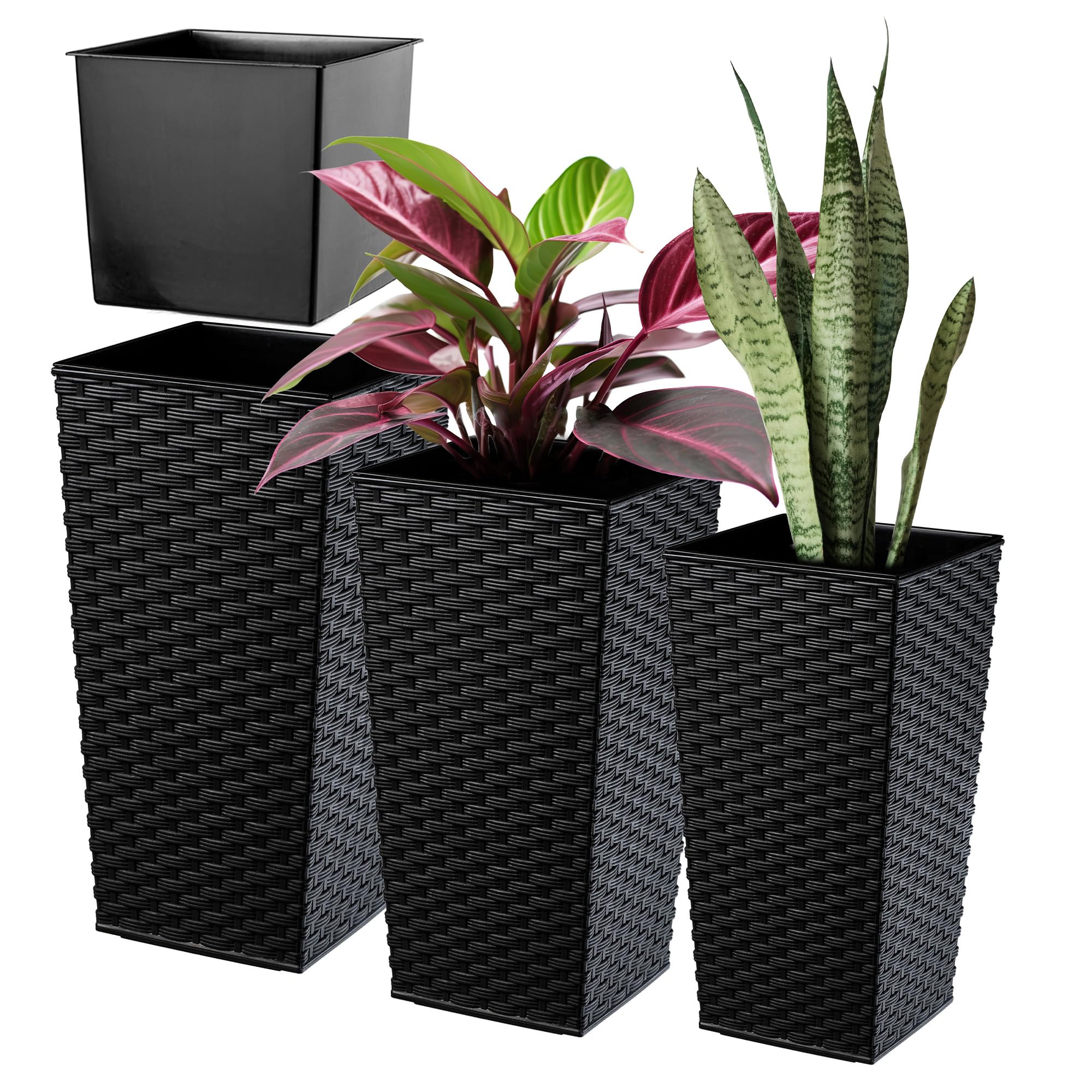 VidaXL Fioriera 2 PCS Antracite 75 X 75 X 60 Cm Acciaio - Foto 5