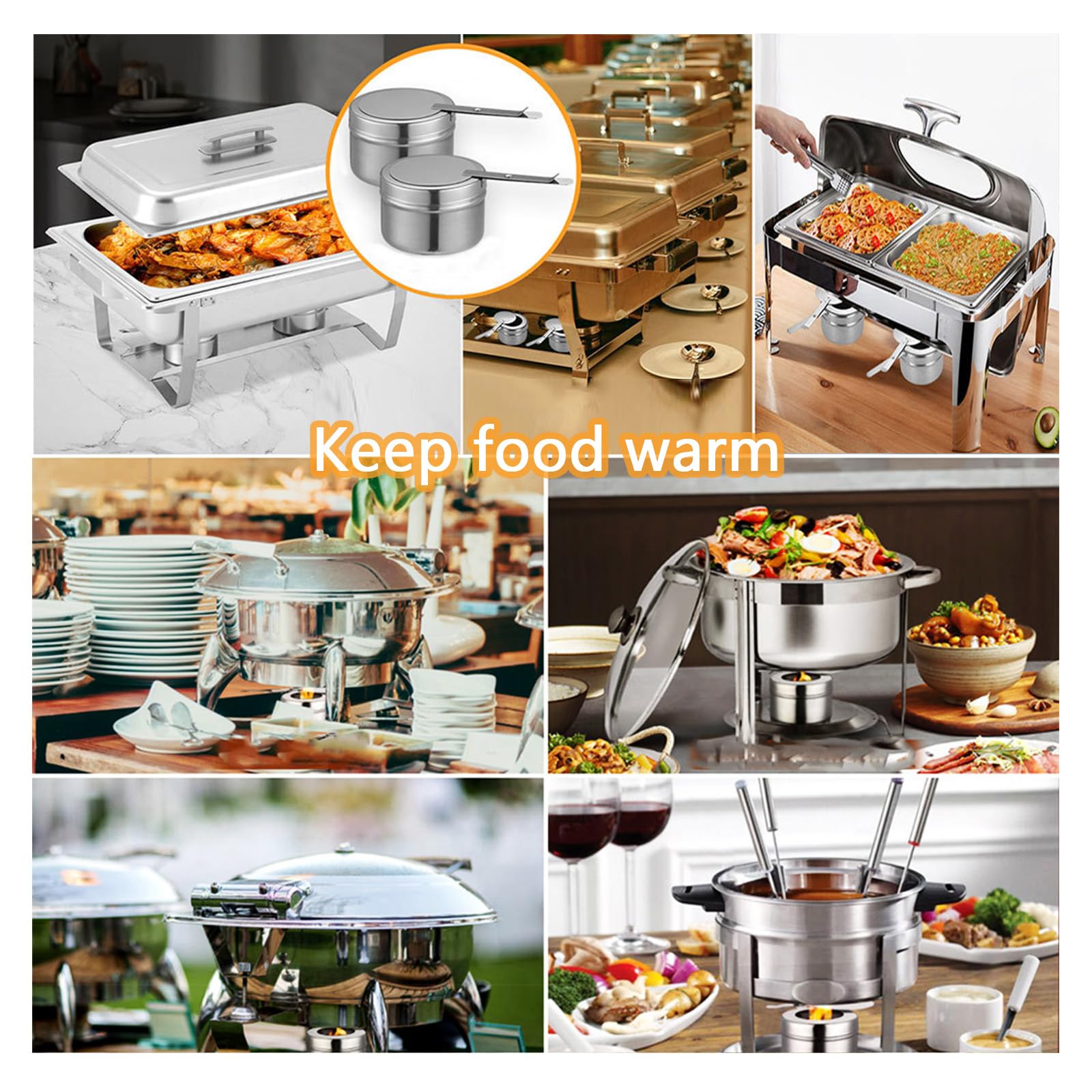 Pojemnik na pastę opałową, 4 sztuki, palniki do fondue, palniki spirytusowe z pokrywą, pojemnik do podgrzewania żywności, pasta do podgrzewania pojemników, akcesoria bufetowe, fondue, kemping