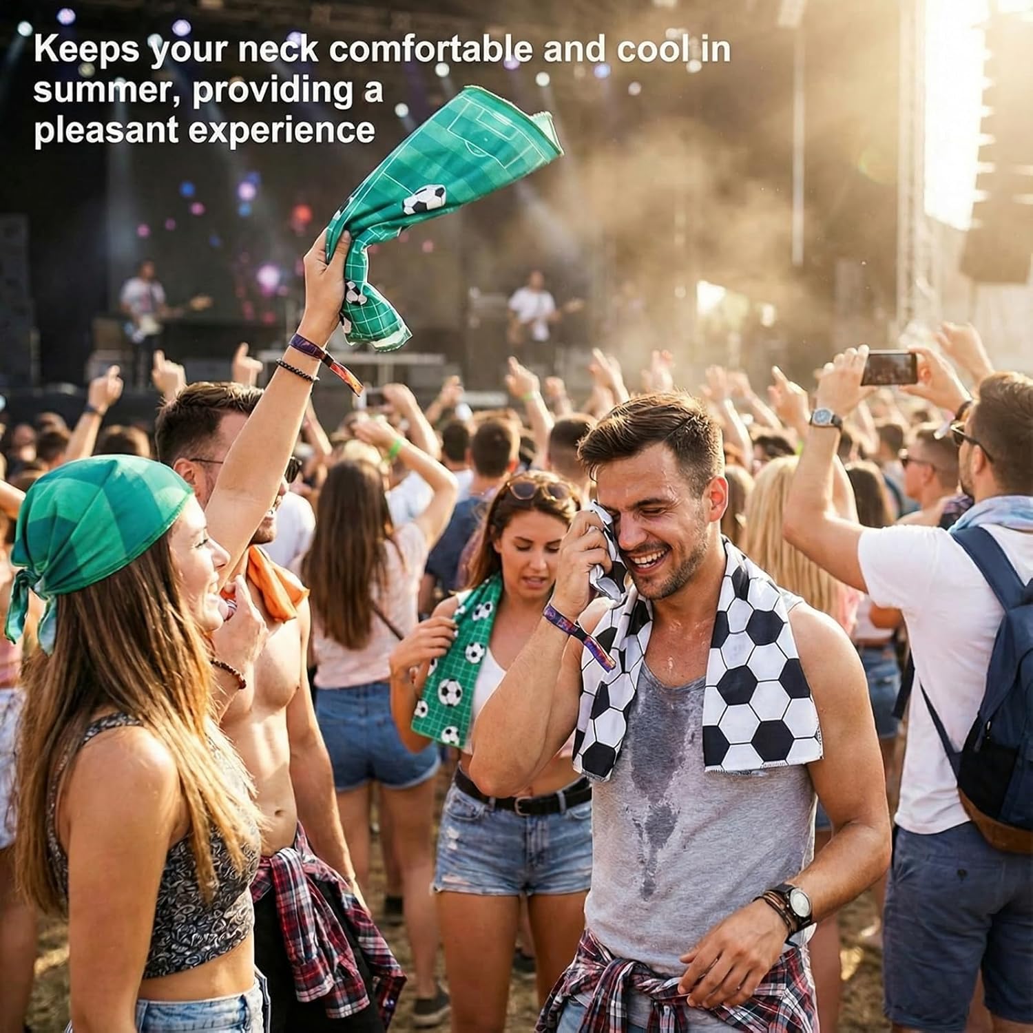 28 Pcs Soccer Cooling Towel Microfiber Fast Drying Team Gifts 40 x 12 Inch Breathable Sport Cooling Towel for Athletes Camping Running Yoga Gym(Soccer)