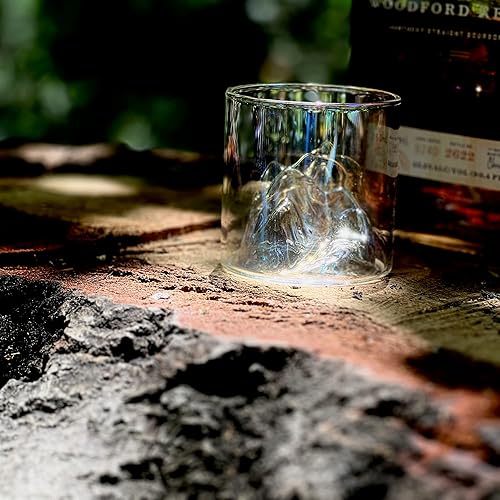 Miniatura 5 de Vasos pequeños iridiscentes de montaña para whisky, vodka, vino, ginebra o cócteles, vidrio de borosilicte de 5.7 onzas líquidas (multicolor)