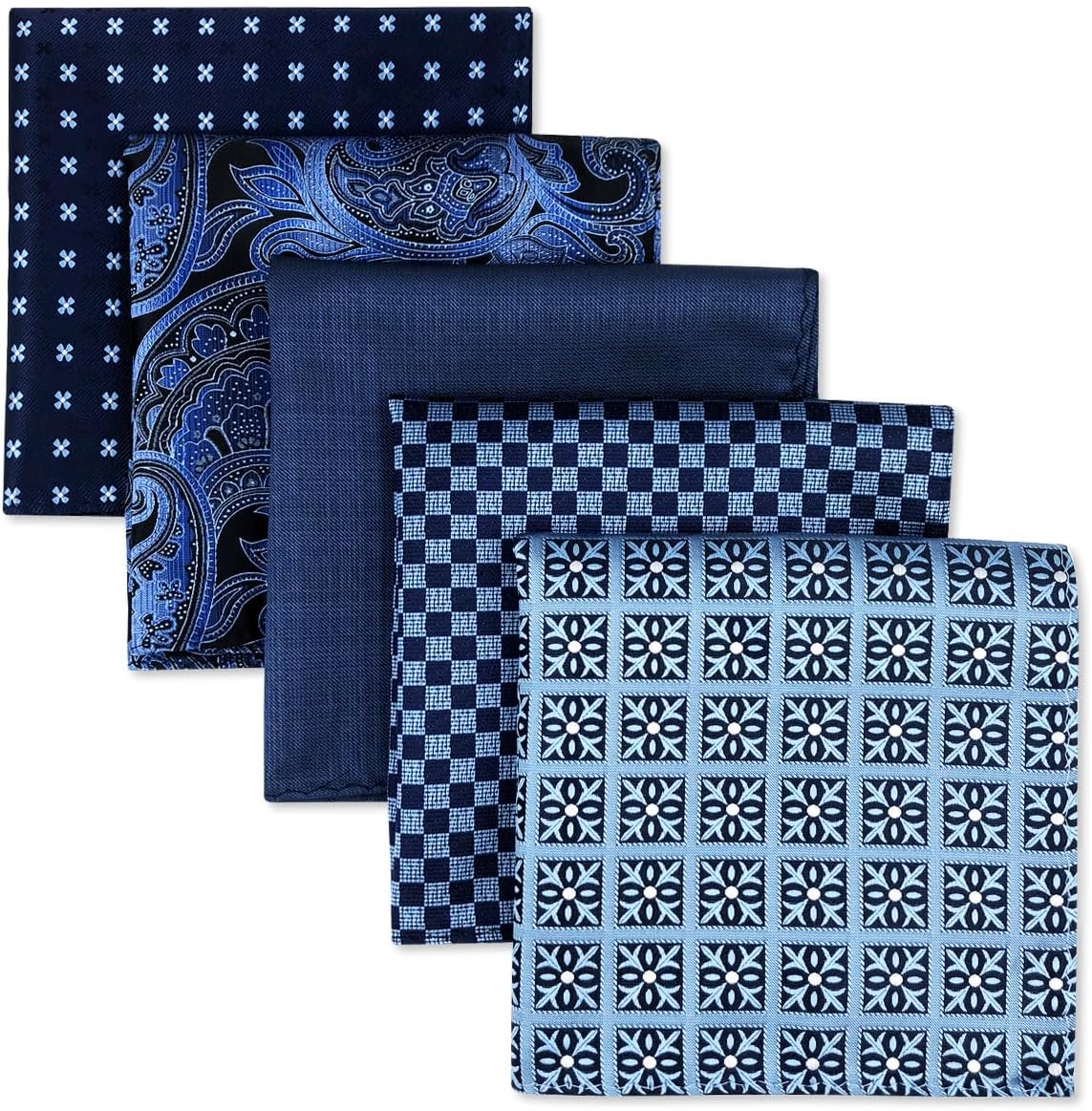 5 Pieces Pocket Square Handkerchiefs Set