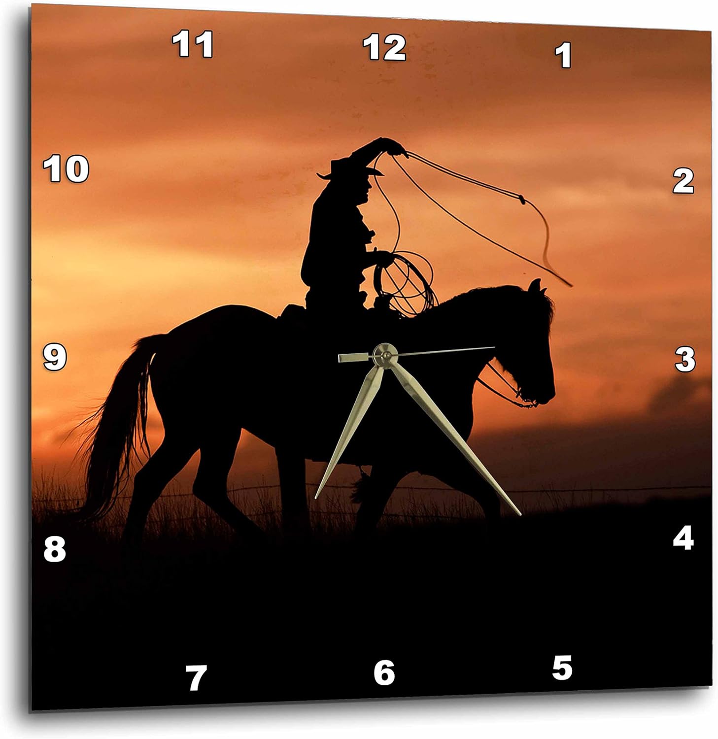 3dRose Cowboy in Fall, Big Horn Mt, Shell, Wyoming US51 JRE0103 Joe Restuccia Iii Wall Clock, 10 by 10"