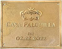 Sam Star Custom Cast Brass Plaque - Personalized Engraved Wall Sign, Shiny Polished Finish, Custom Size for Home Office Estate Décor