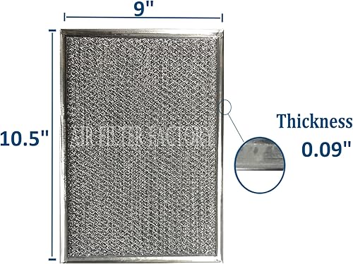 Miniatura 2 de Air Filter Factory Repuesto para GE WB02X10700 9 X 10.5 X 332 pulgadas Filtro combinado de campana extractora, paquete de 2
