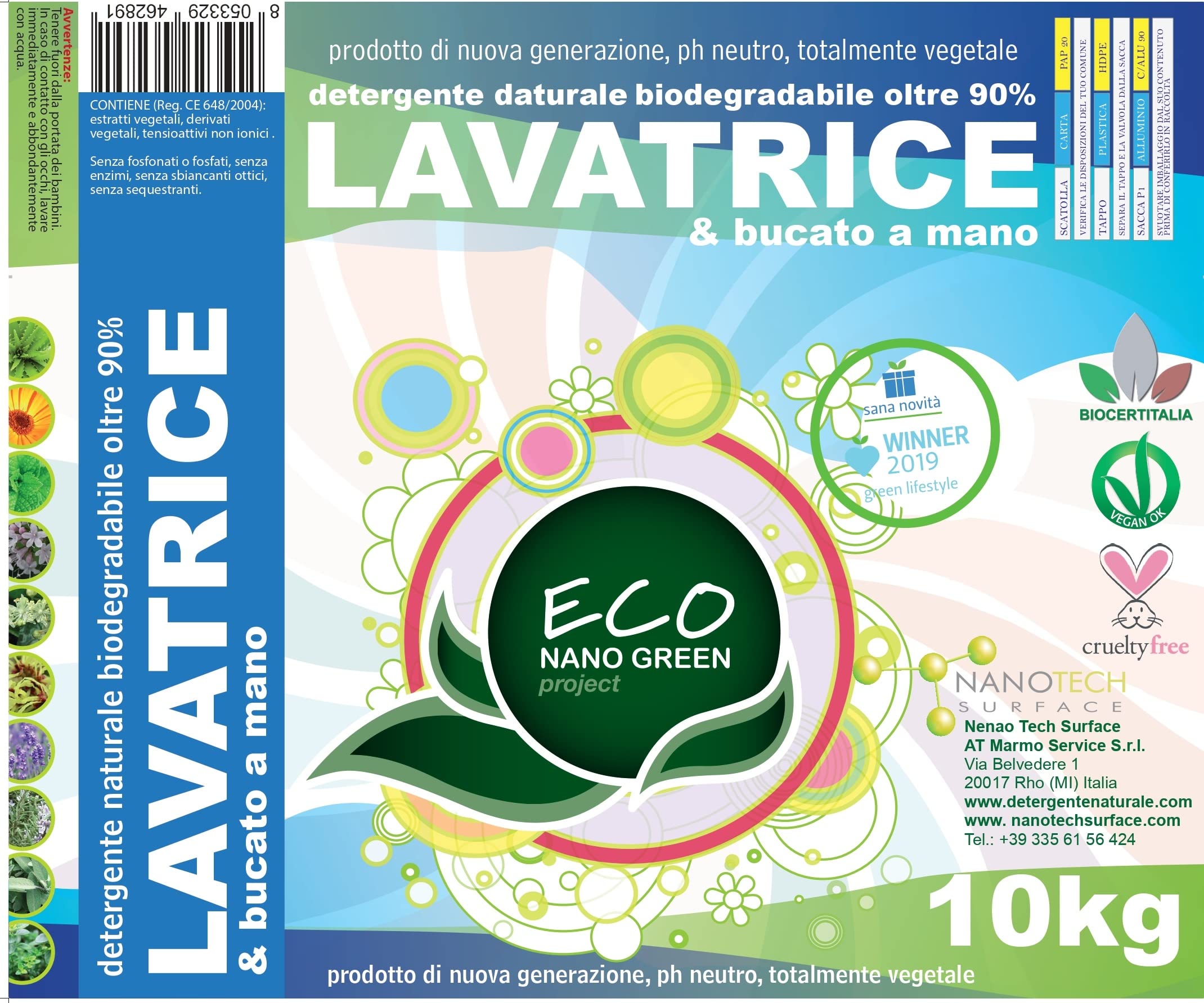 ECONANO GREEN PROJECT - Detersivo Lavatrice Bio 10 Lt con Rubinetto