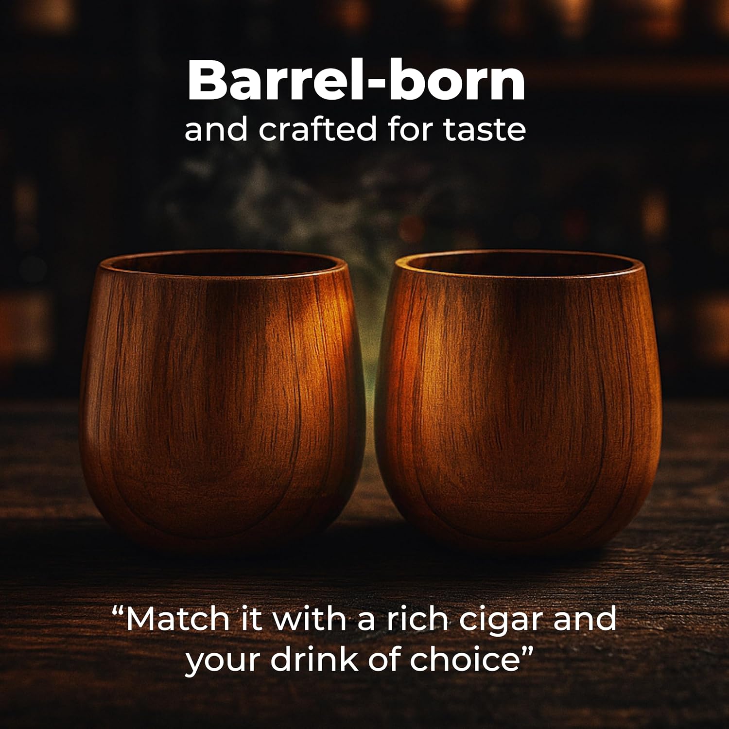 XWOOD Premium Wooden Whiskey Glass Set – 2 Oak Cups, 2 Chilling Stones & Gift Box – Luxury Whiskey Gift for Men, Dad, Husband, Anniversary, Father’s Day or Christmas - Image 7