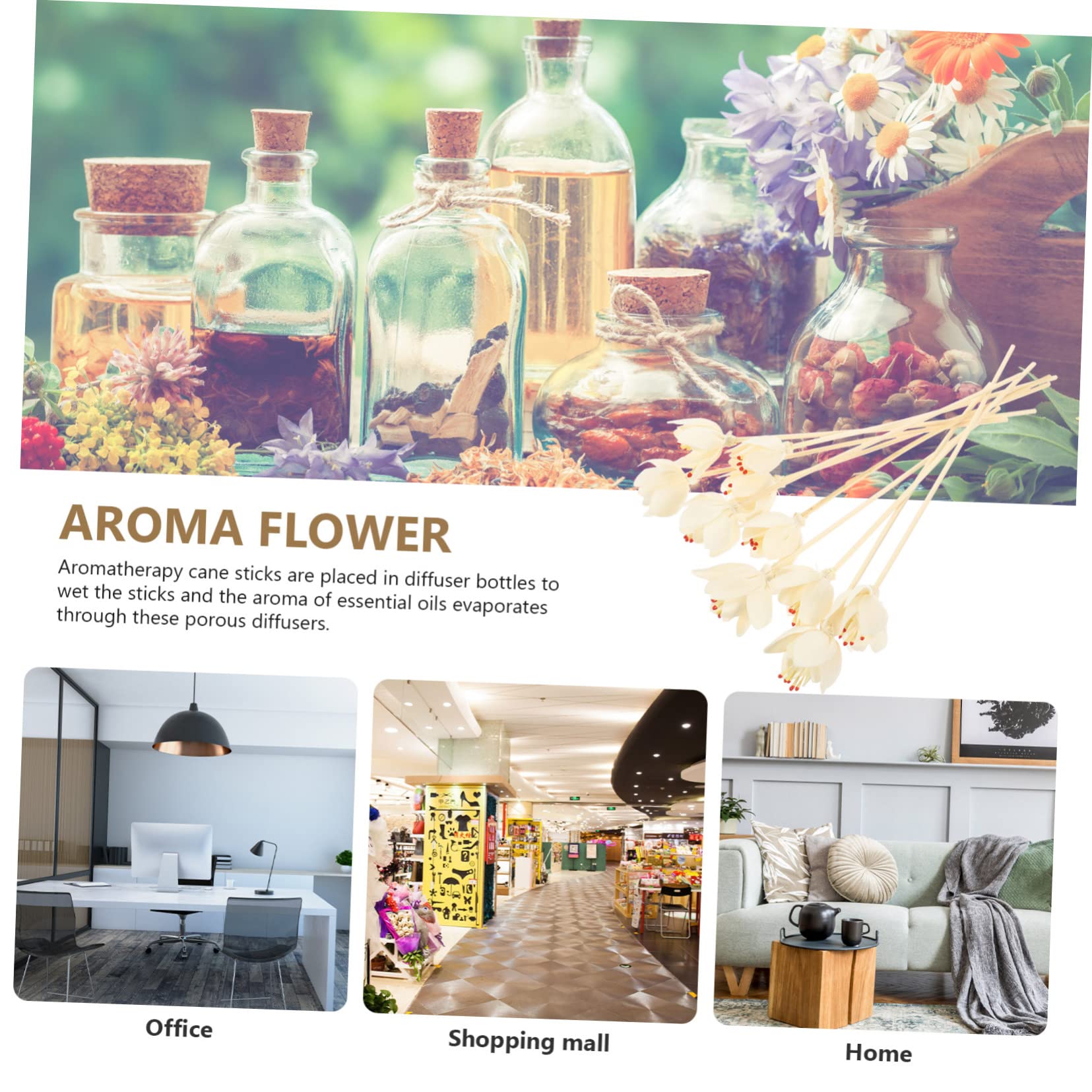 Cabilock 40 STK Aromatherapie-Rattan wohnungseinrichtung wohnungsdeko beige Geschenkidee Diffusoren zum Selbermachen ätherisches Öl Öl-Diffusor-Sticks Blumen-Diffusor-Sticks hölzern