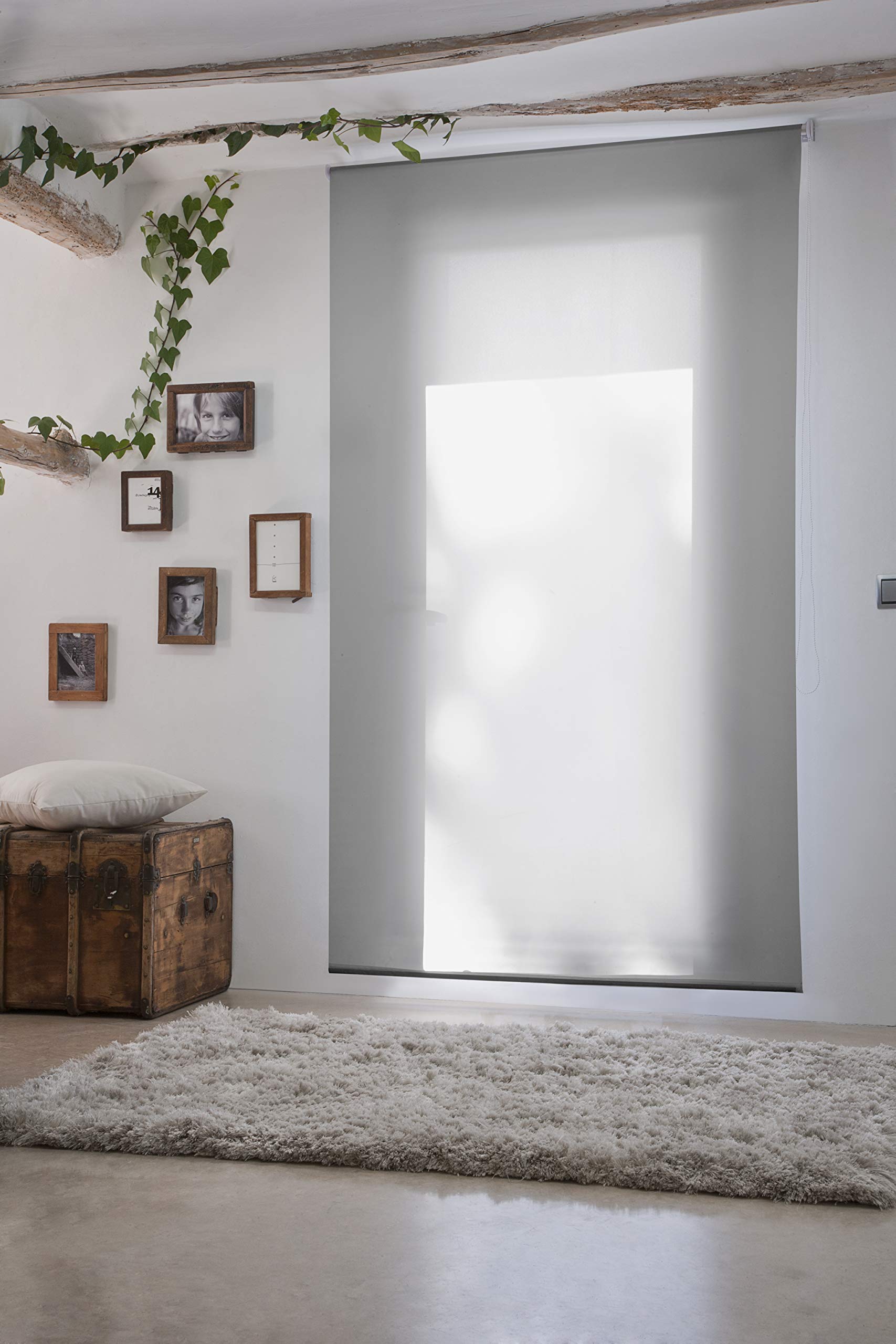 Estoralis | GOVE | Tenda a rullo | "Nessuna perforazione" Traslucido tinta unita | Bianco sporco | 70 x 180 cm (larghezza/altezza) dimensione del tessuto 67 x 175 cm. | Tende per finestre e porte