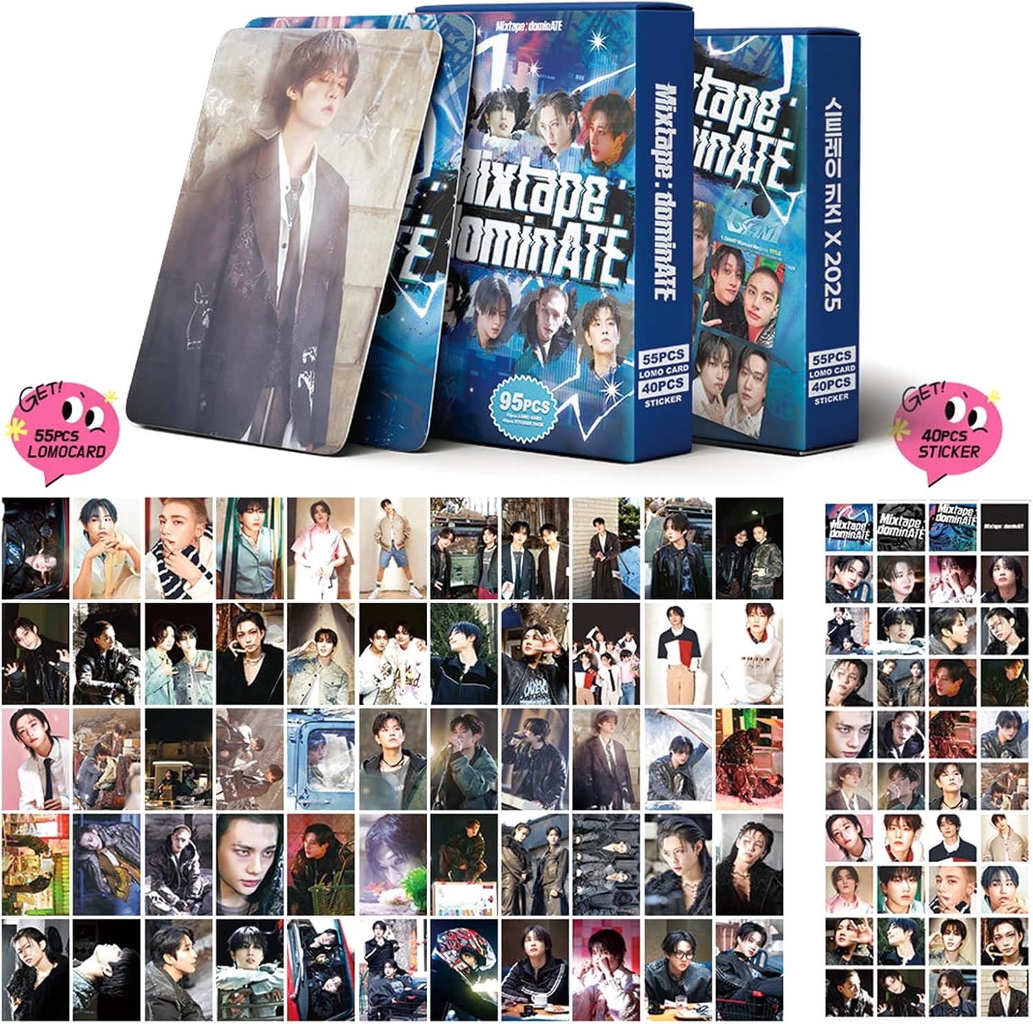 Stray Kids Photocards MIXTAPE: dominATE Album Photo Cards 95 PCS KPOP HIPTAPE 合(HOP) Post Card Merch Boys and Girls Card Set Photo Album Accessories