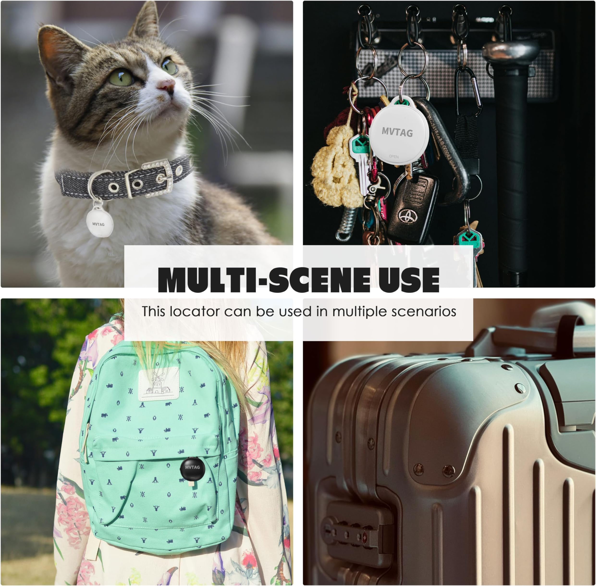 Aoikoy Cat Tracker GPS Collar No Monthly Fee, Real-Time Mini Pet Tracker for Small Medium Large Kittens, Reflective Waterproof Cat Tracking Collar with Bell, Indoor & Outdoor (Only for iOS)