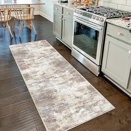 Miniatura 121 de IOHOUZE Alfombra pequeña abstracta de 2 x 3 pies, alfombra de entrada lavable para entrada interior, alfombras con respaldo de goma, alfombra Gris