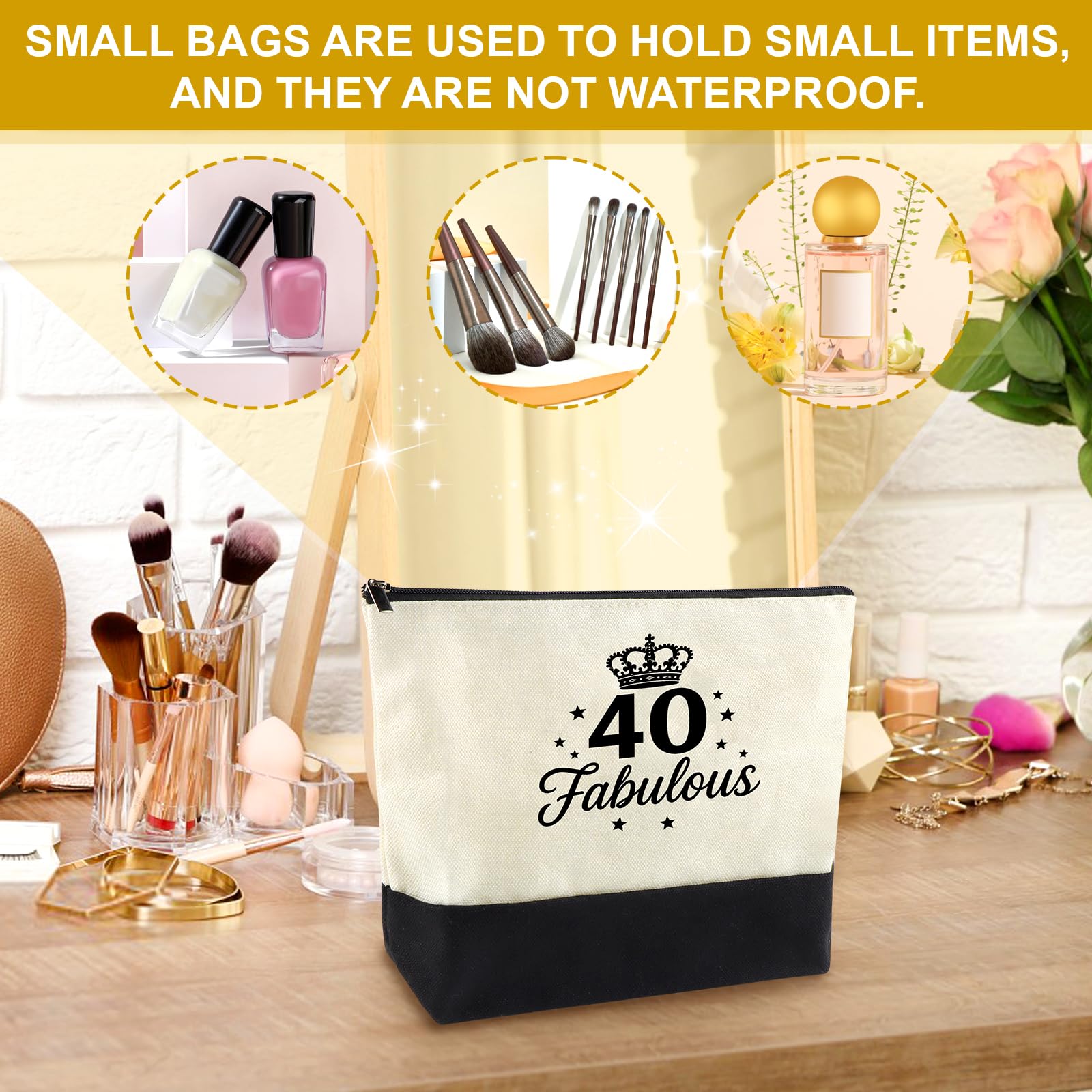 Cadeau ans femme Ensemble vintage sac cabas en toile imperméable trousse carte de vœux et porte-clés Cadeau souvenir durable et réutilisable pour maman amie ou épouse