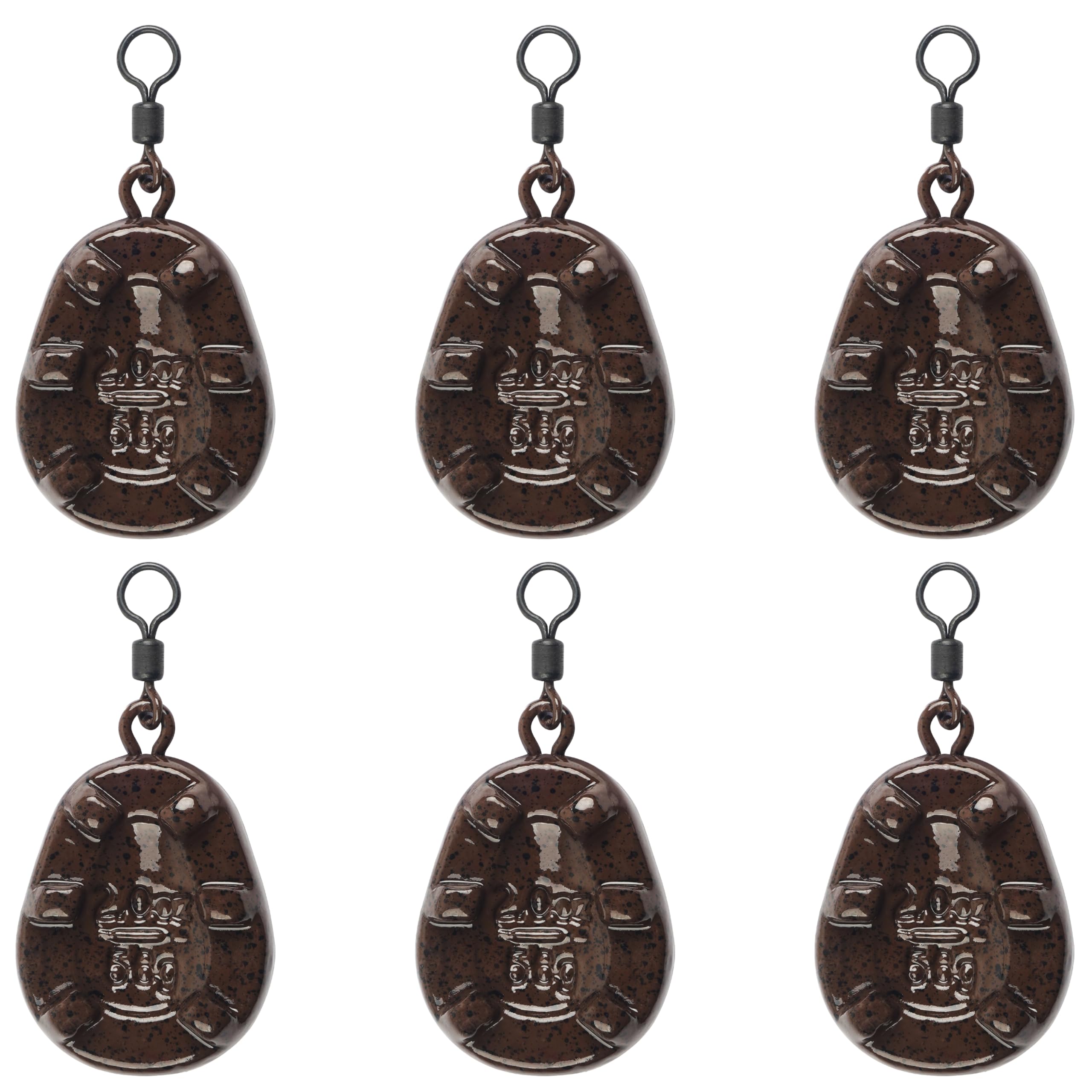 Carp Fishing Weight Sinkers,Coated Tapered Flat Pear Carp Fishing Sinkers with Rolling Swivel Carp Coarse Fishing Gear Tackle 2oz 2.5oz 3oz 3.5oz 4oz