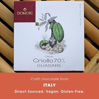 Domori Guasare 70% Dark Chocolate 3 Pack - Italian Chocolate - Bean-to-Bar, Direct Sourced - Gluten-Free, Vegan - Bundle