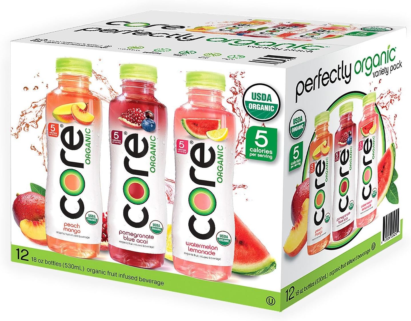 CORE Organic Variety Pack (18 oz. bottles, 12 pk.)
