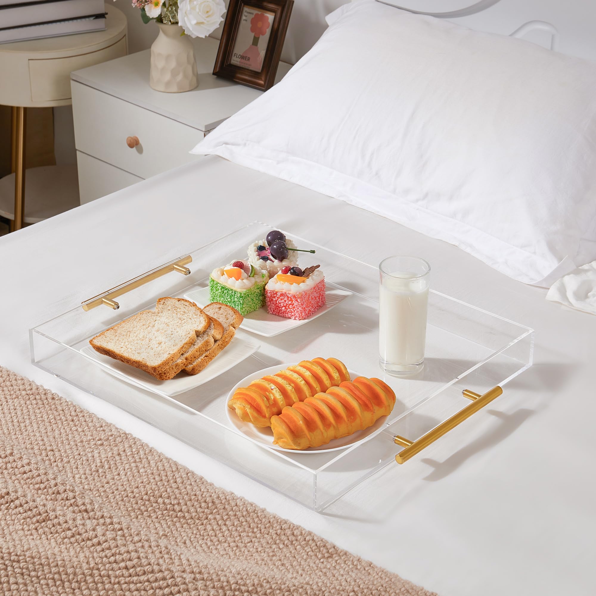 Aazon.co: HULALA HOE Rectangle Ottoan Coffee Table with Tray