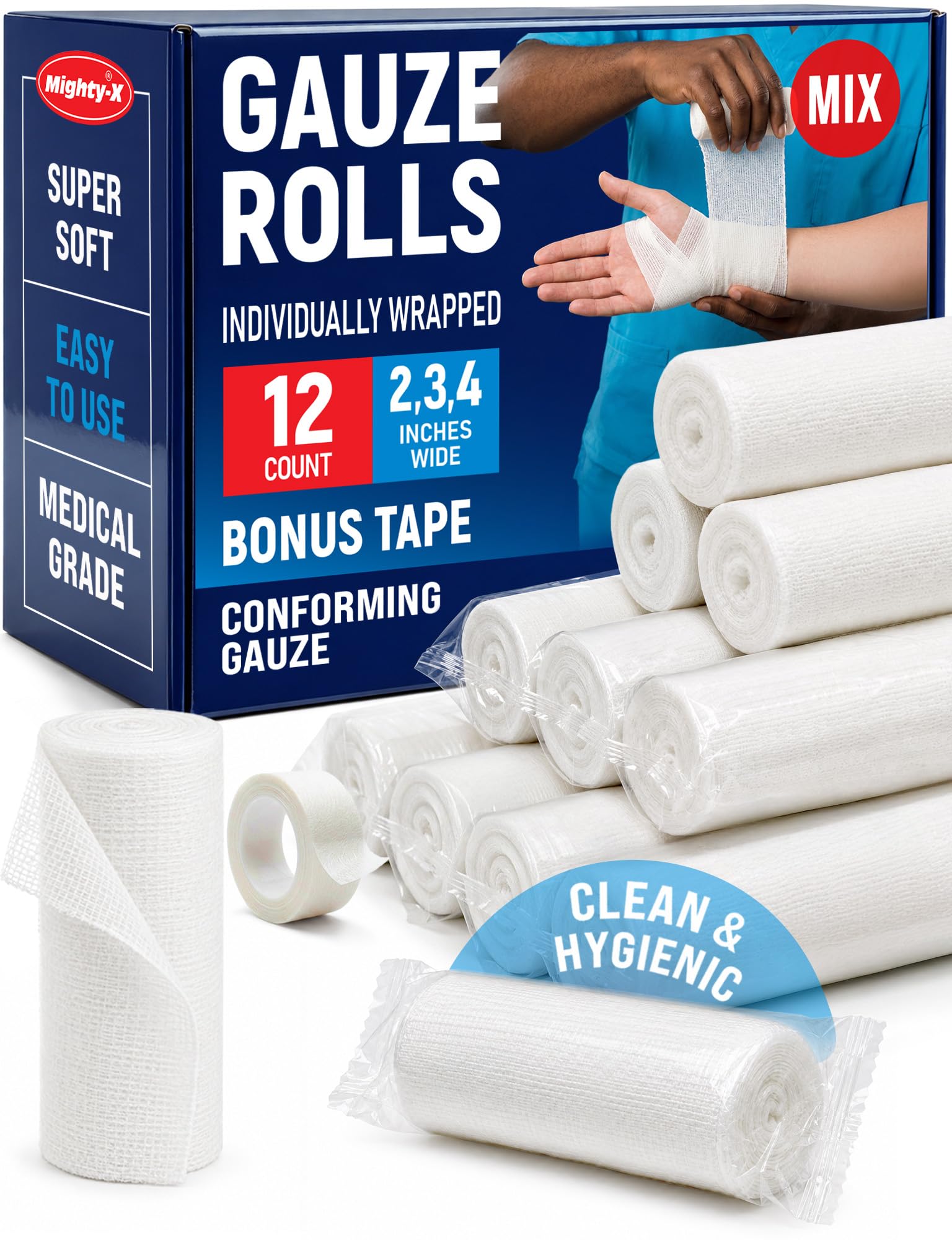 Medical Gauze Rolls – 24pk – 4" x4.1yd – Soft and Breathable Gauze Bandage — Amazon image 13