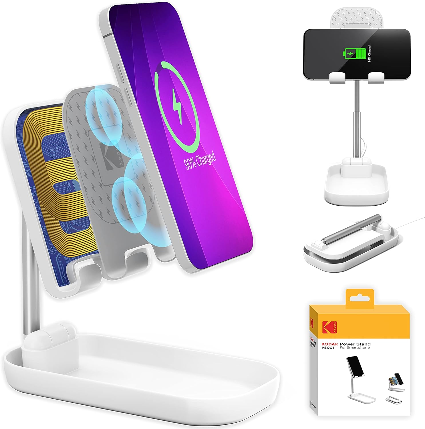 KODAK Charging Phone Stand for Desk Qi Wireless Charging (10W) with