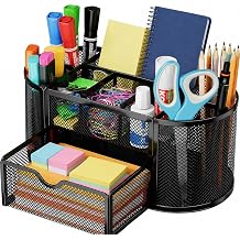 Schreibtisch Organizer aus Metall   B ro Organizer mit 8 F chern & Schublade Stiftehalter & Dokumentenablage Moderner Desk Organizer Schwarz f r B ro & Homeoffice