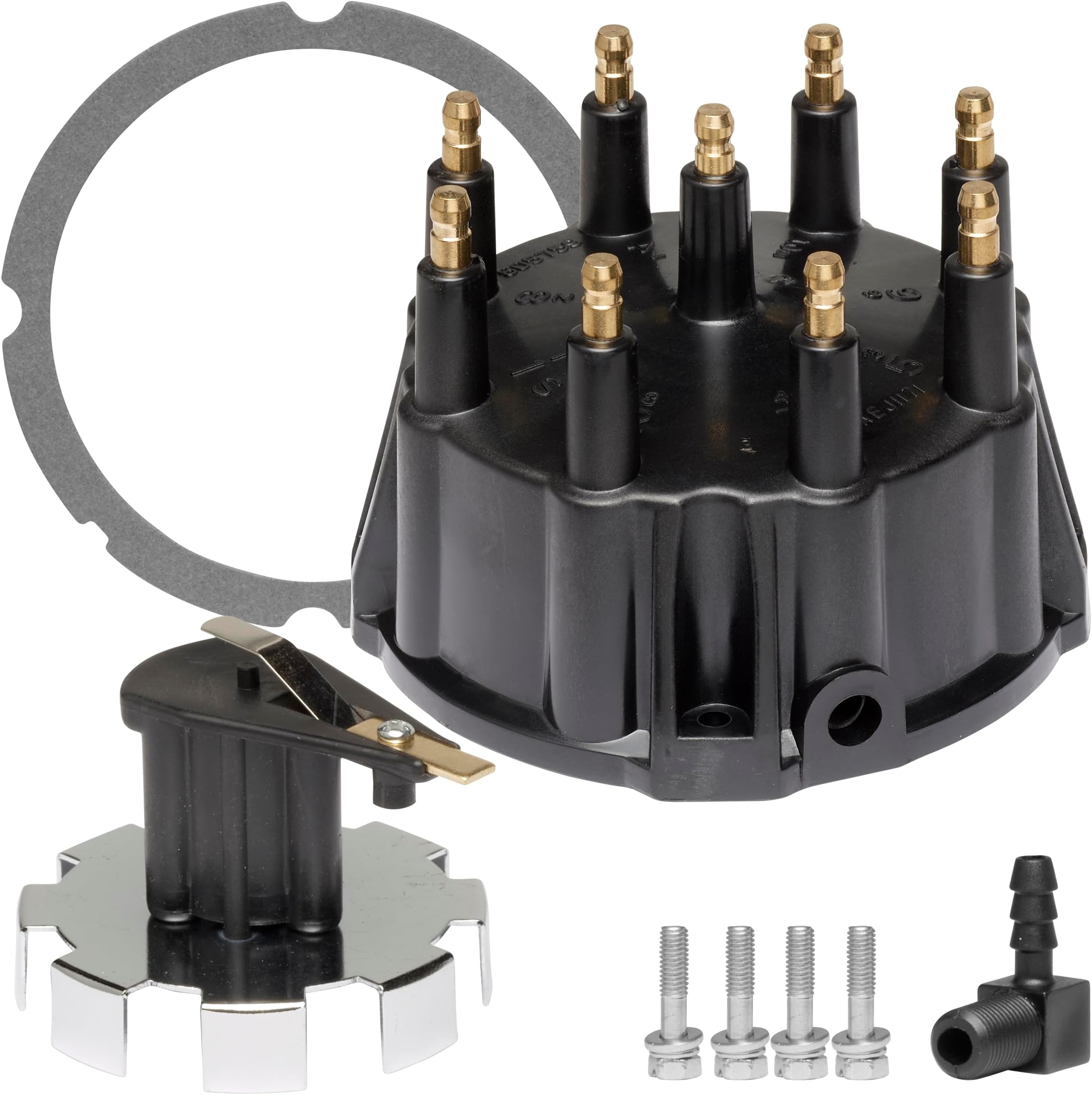 Thunderbolt Distributor Cap and Trigger Wheel Rotor Kit with Gasket and Screws for Mercruiser 5.0, 5.7, 7.4, 8.2 V8 Engines