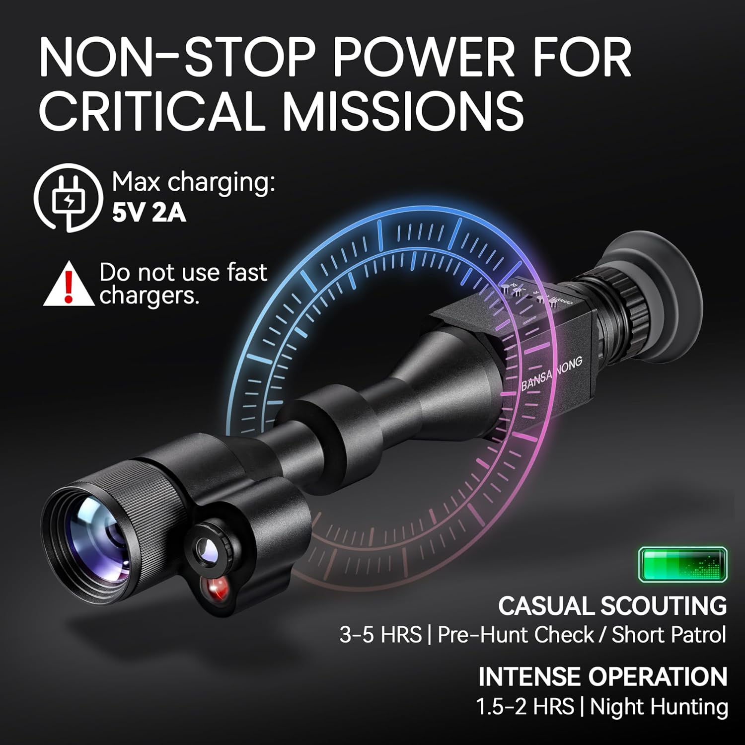 Thermal Scope, Thermal Riflescope with Night Vision Scope & Adjustable Diopter, 60Hz Refresh Rate, 11 Color Palettes, Dual System for Outdoor Activities Hunting