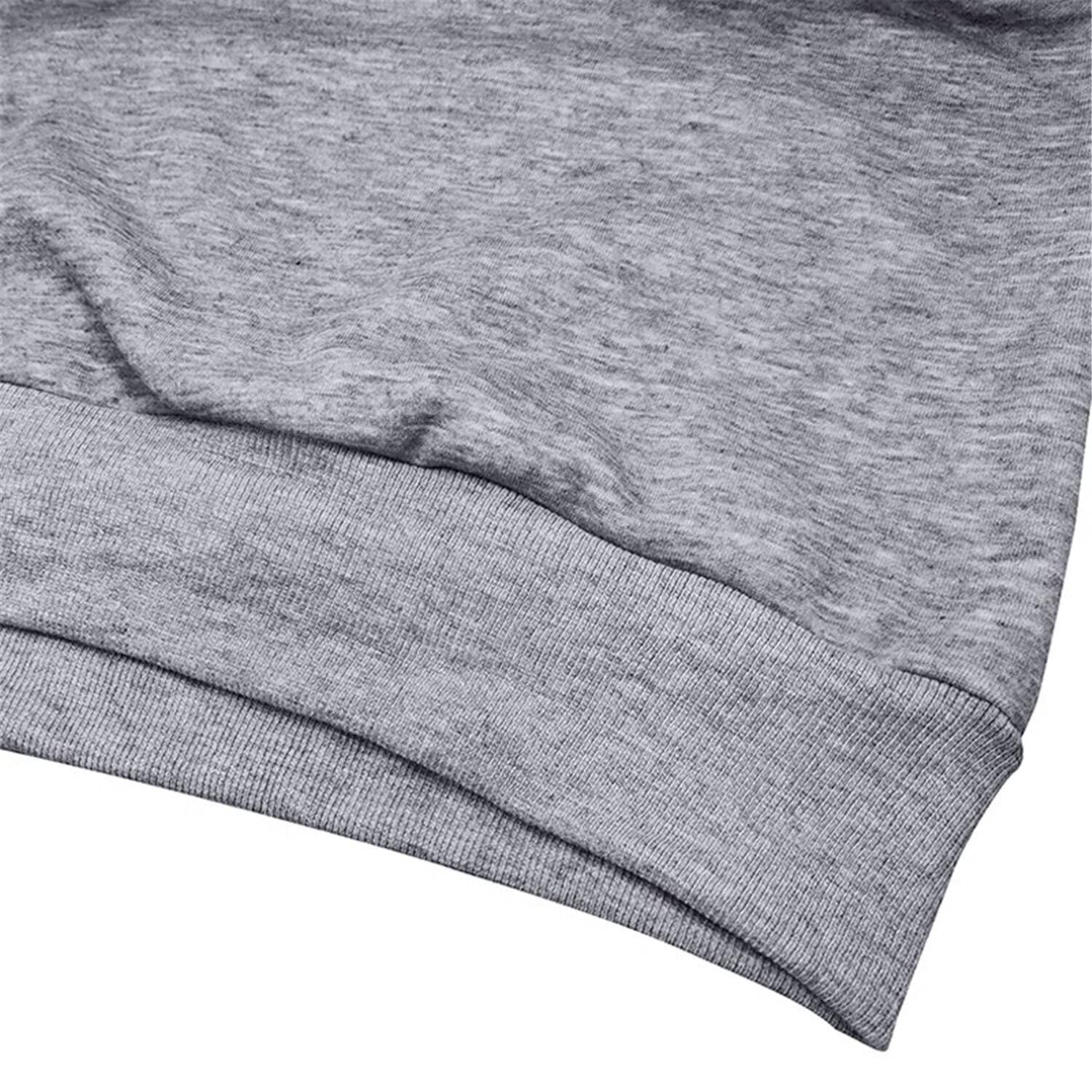 Felpa con cappuccio da uomo, alla moda, a maniche lunghe, casual, girocollo, in pile, termica, Grigio chiaro, Medium