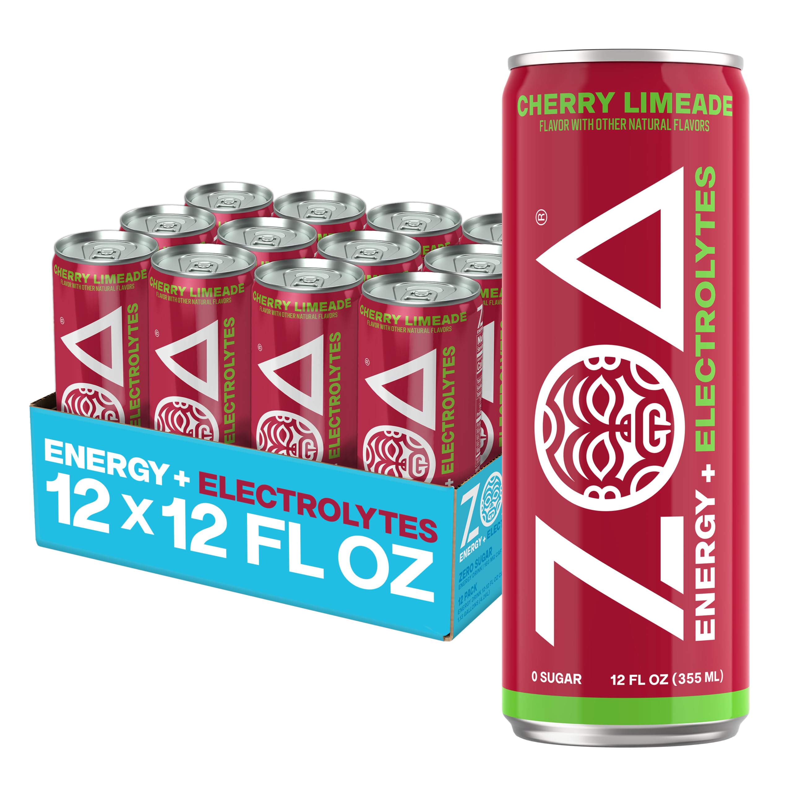 Amazon.com : ZOA Zero Sugar Energy Drink, Cherry Limeade, 12 Pack