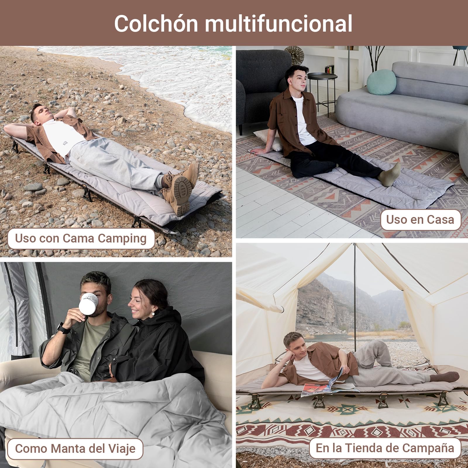 KingCamp - Cubrecolchón de algodón, súper Ligero y portátil, versátil, para Cama de Camping, Tumbona de jardín, Tumbona, también se Puede Utilizar como colchón de Dormir o Manta
