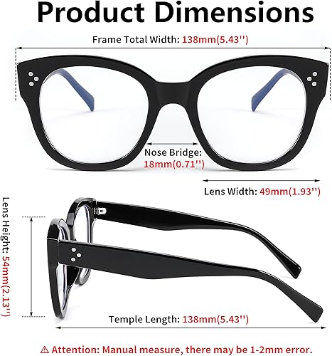 Miniatura 2 de FEISEDY Gafas clásicas con bloqueo de luz azul para mujer, diseño de mariposa, de gran tamaño, B9092