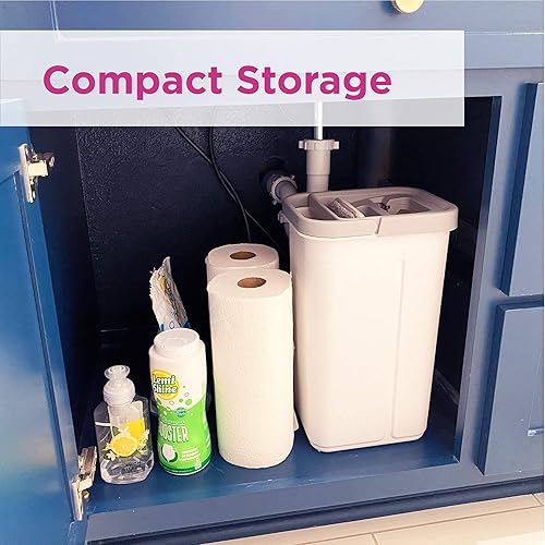 Miniatura 3 de CleanZoom Juego de trapeador y cubo de piso plano, sistema de limpieza de piso manos libres, mango de acero inoxidable, almohadilla de microfibra