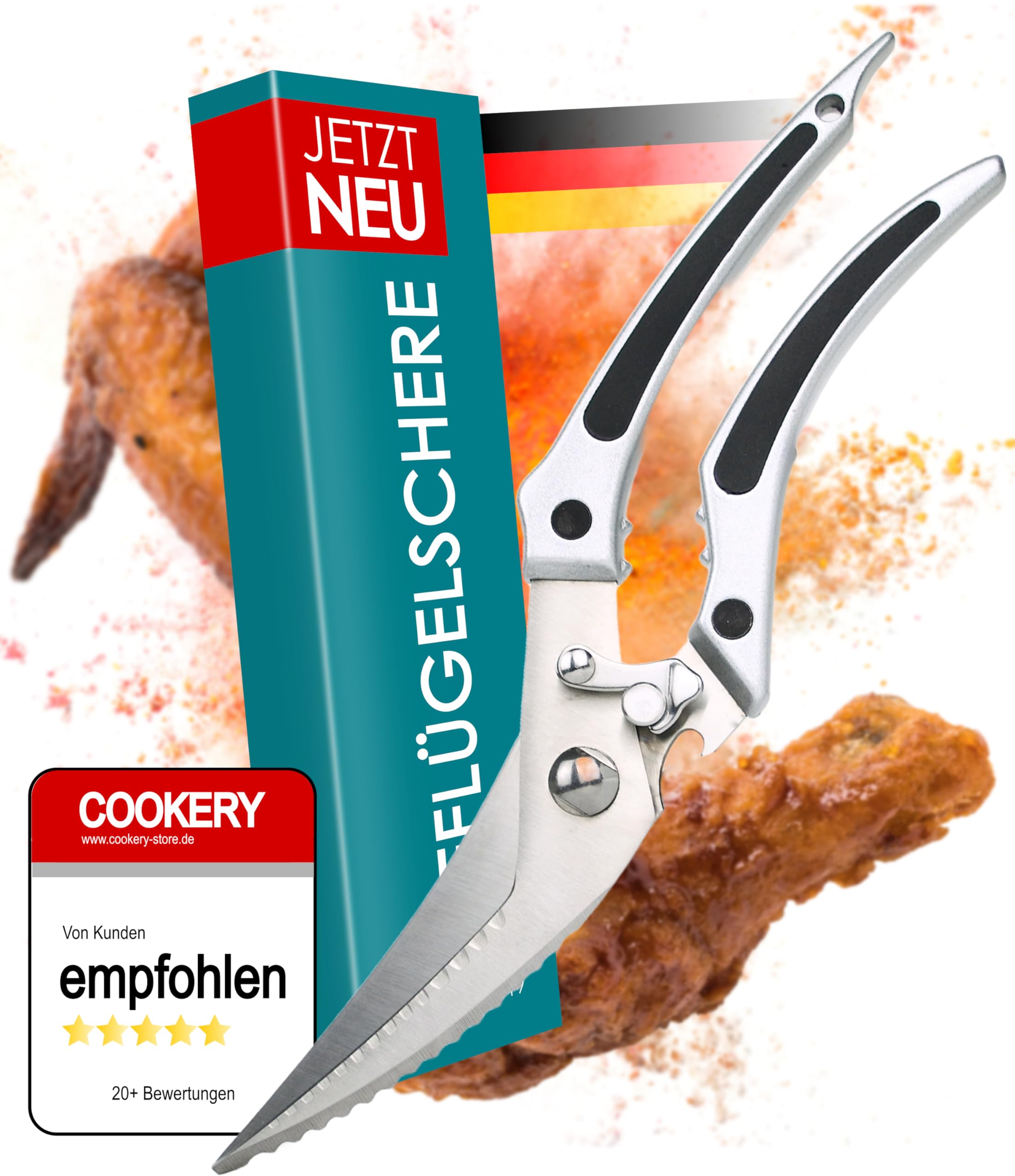 Cookery Tijeras para aves de corral Premium (plata)