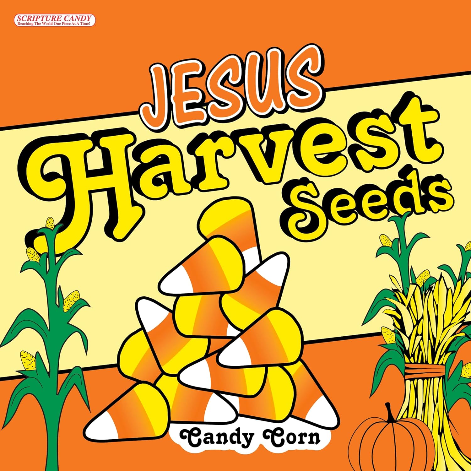 Scripture Candy, Jesus Harvest Orange, Yellow & White Candy Corn Promise Seeds, 45 Count