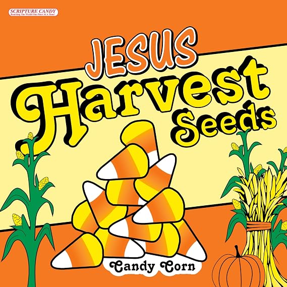 Scripture Candy, Jesus Harvest Orange, Yellow & White Candy Corn Promise Seeds, 15 Count
