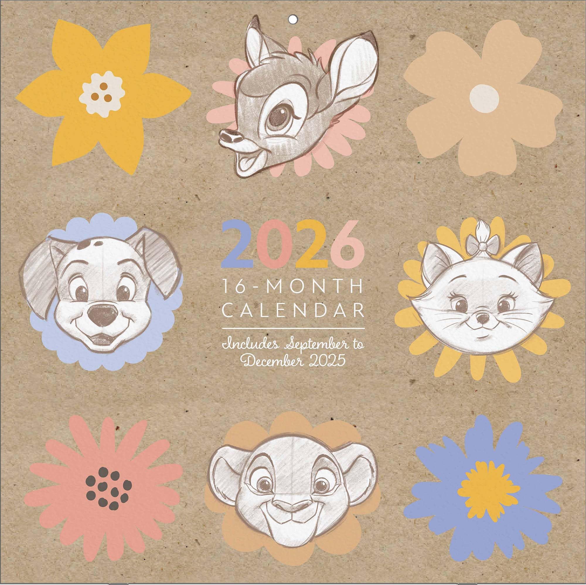 Pyramid International DISNEY CLASSICS (Artist Series) 2026 Square Wall Calendar – Official 16-Month Calendar Featuring Artistic Disney Characters – Collectible Gift for Animation Fans