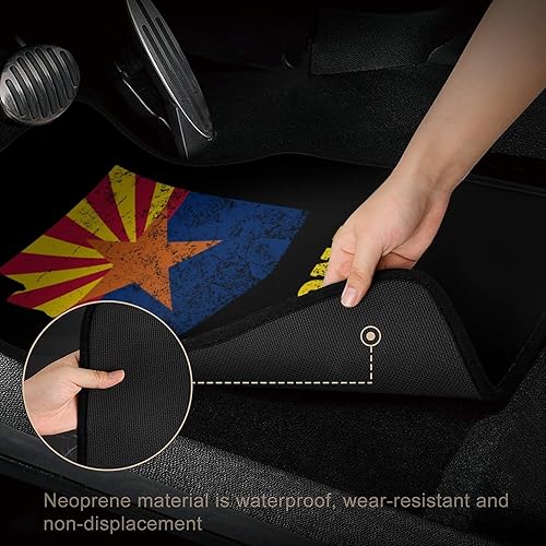 Miniatura 4 de Bandera de Arizona mapa impreso 4 piezas coche piso alfombras automotriz delanterotrasero alfombra protectora almohadilla interior accesorios
