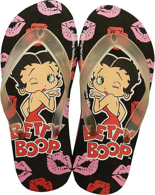 Amazon.com: Midsouth Products Betty Boop Flip Flops with Kisses, Size X-Small : Clothing, Shoes 