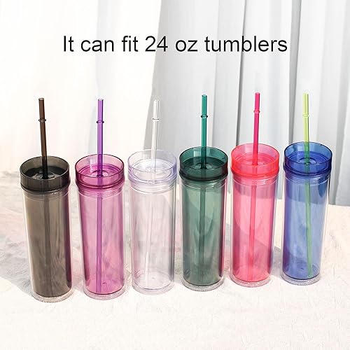 Miniatura 10 de Dakoufish Pajitas de repuesto de Tritan reutilizables de 9 pulgadas de largo para tarros Mason de 12 onzas y 16 onzas, juego de 12 con cepillo de